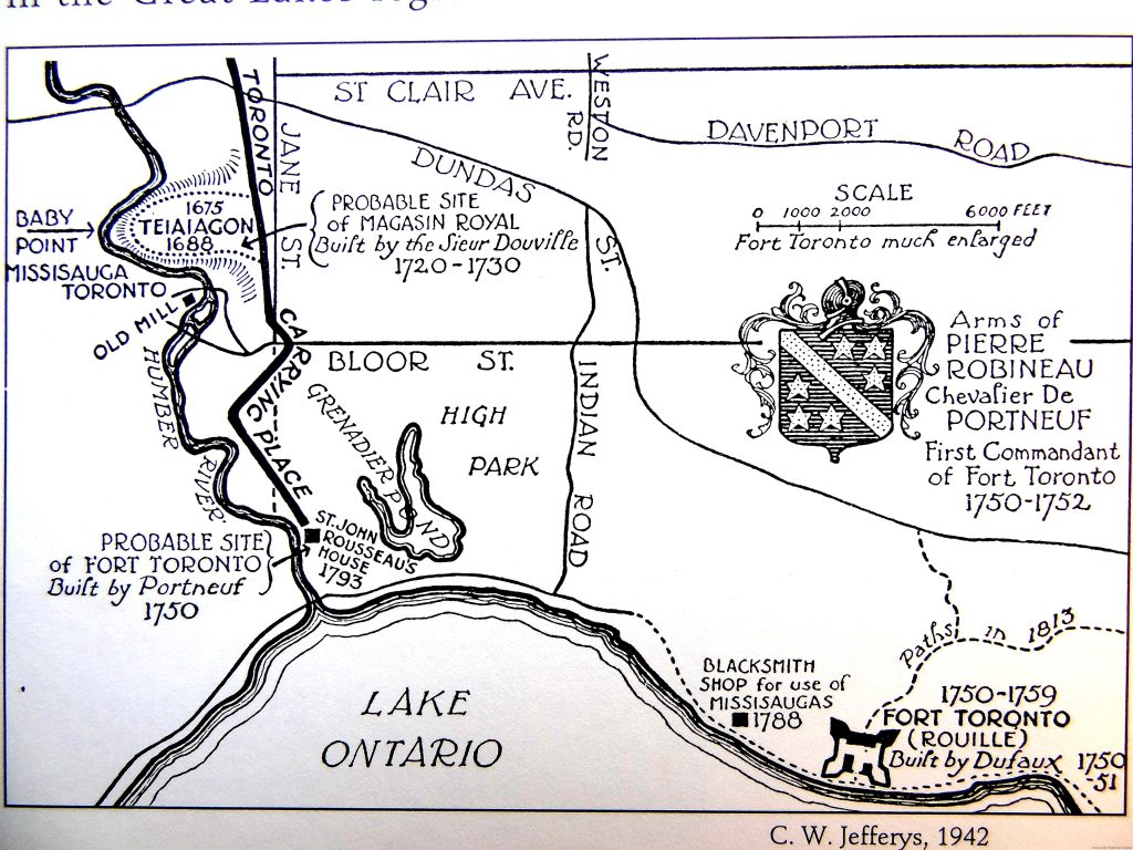 Map Showing Position of French Posts at Toronto
